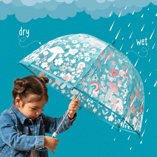 Colour changing clear umbrella