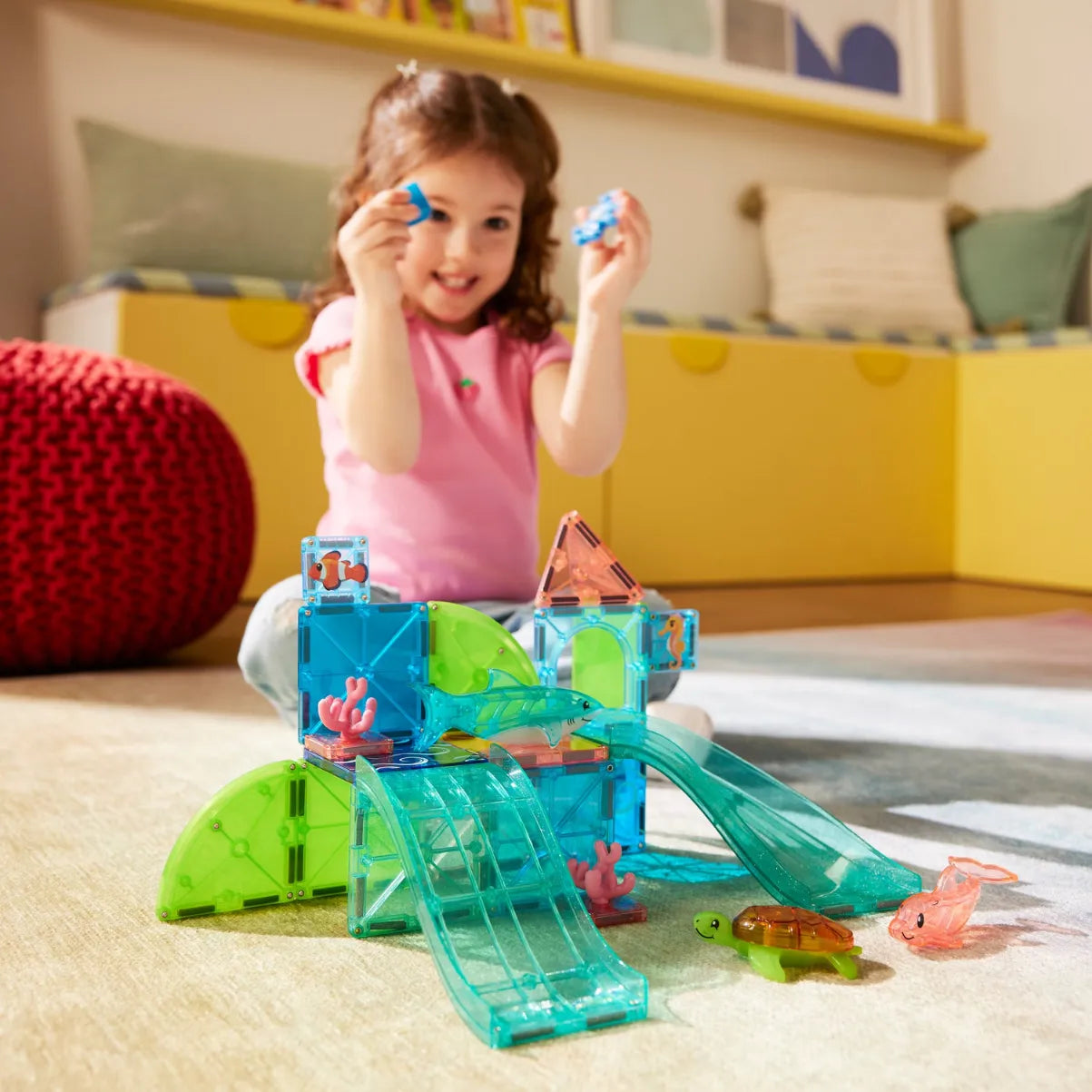 Magnetic Building Set 25-Piece: Coral Reef, Magna-Tiles