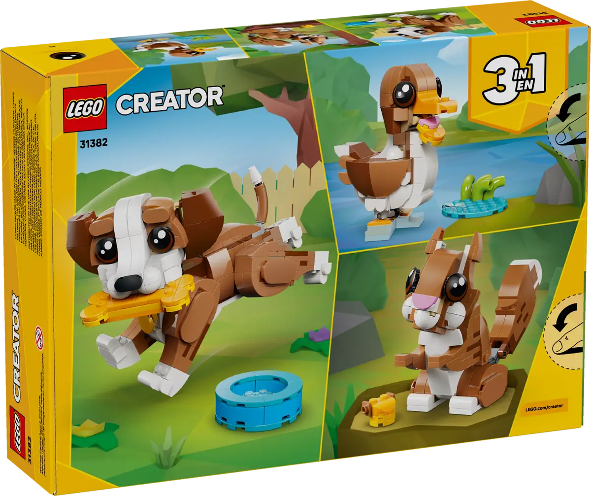 Cute Animals: Playful Puppy Dog 31382, Lego Creator 3-in-1