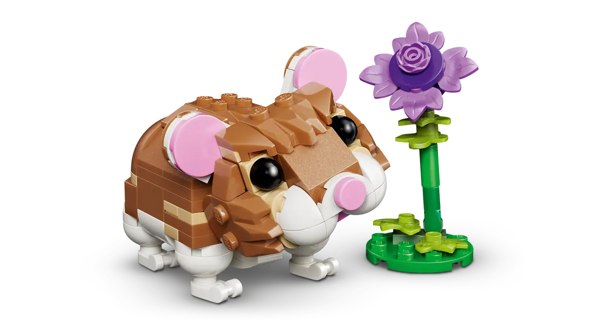 Cute Hamster with a Flower 31376, Lego Creator 3-in-1