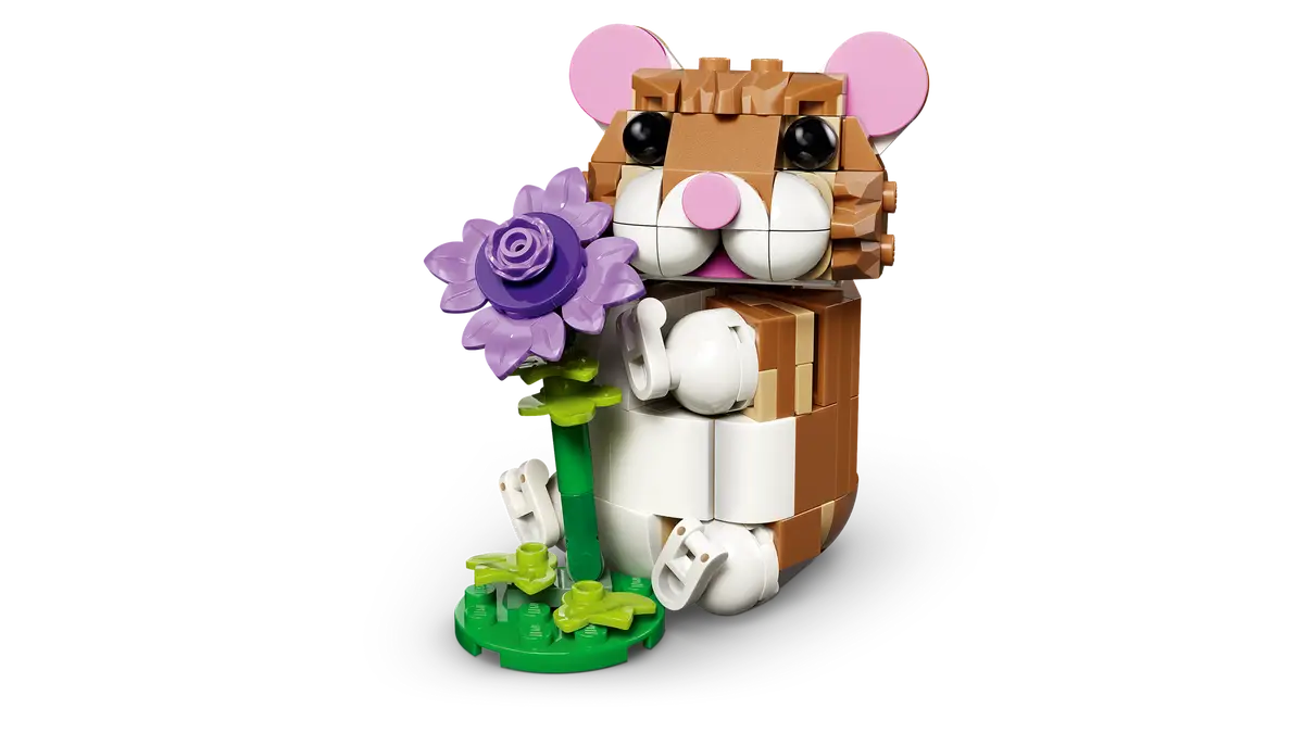 Cute Hamster with a Flower 31376, Lego Creator 3-in-1