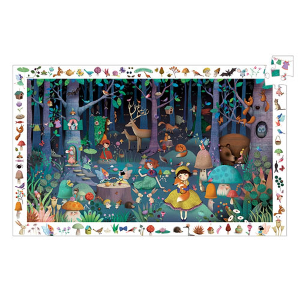 Enchanted Forest, Observation Puzzle 100 Pieces, 5+, Hidden Details Woodland Scene