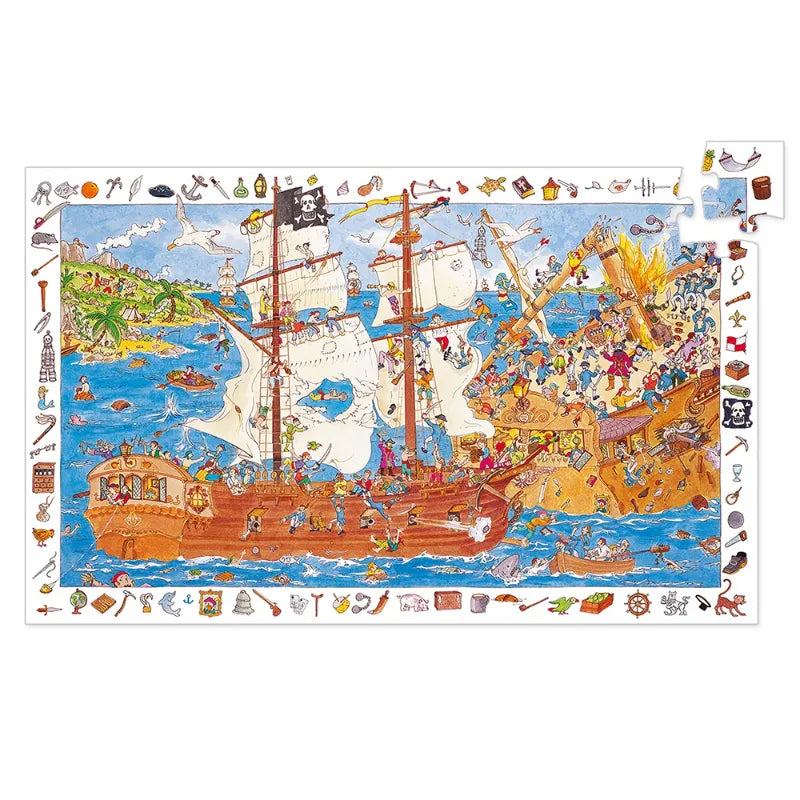 Puzzles observation Pirates - 100 pcs - FSC MIX, Djeco