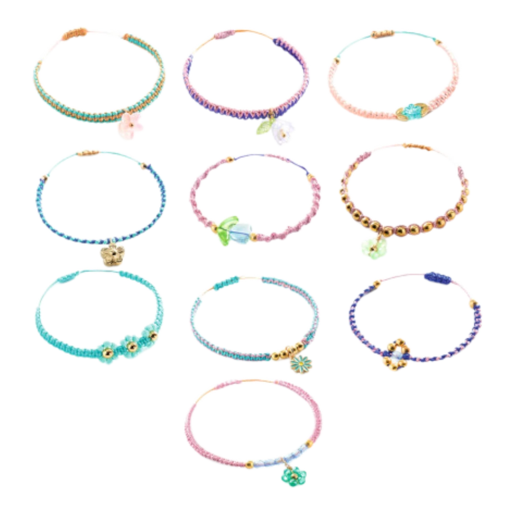 DIY Jewelry Kit 8+: Blue Macramé Bracelets, Djeco
