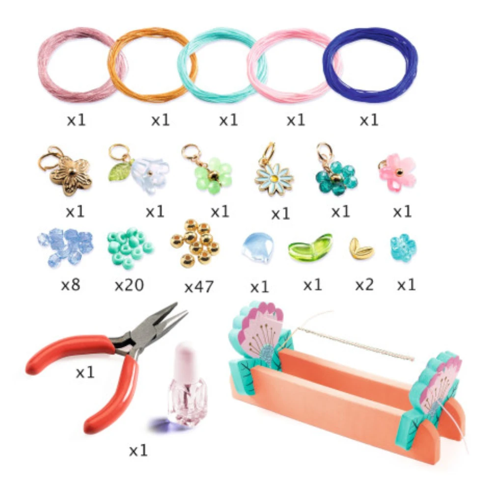 DIY Jewelry Kit 8+: Blue Macramé Bracelets, Djeco