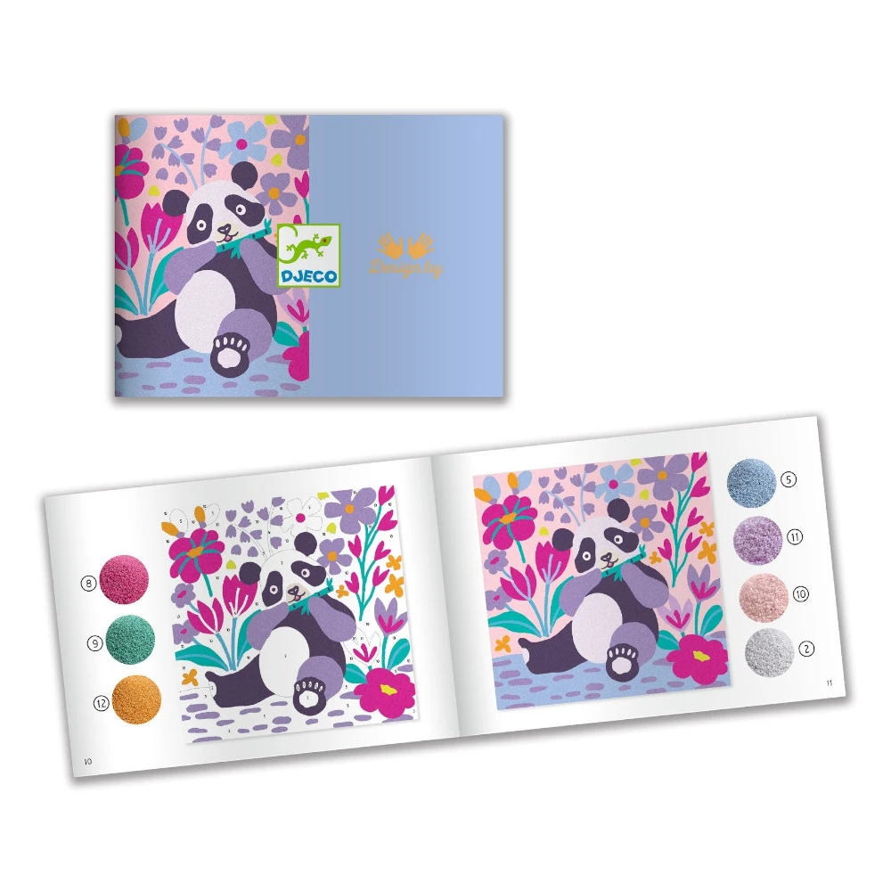 Sand Art Set 5+: Velvety Paws Animals, Djeco