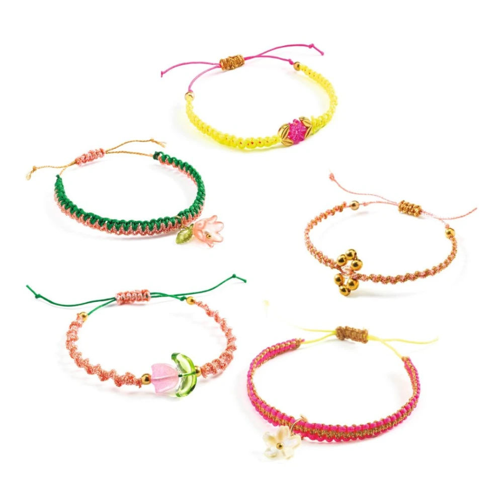 DIY Jewelry Kit 8+: Pink Macramé Bracelets, Djeco