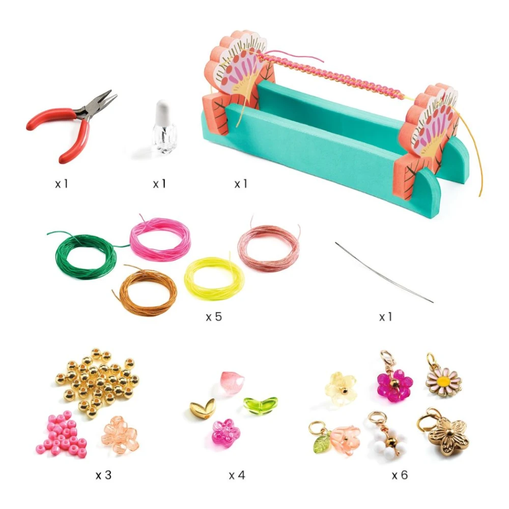 DIY Jewelry Kit 8+: Pink Macramé Bracelets, Djeco