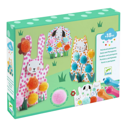First Art Set 18M+: Dots and Pompoms In the Grass, Djeco