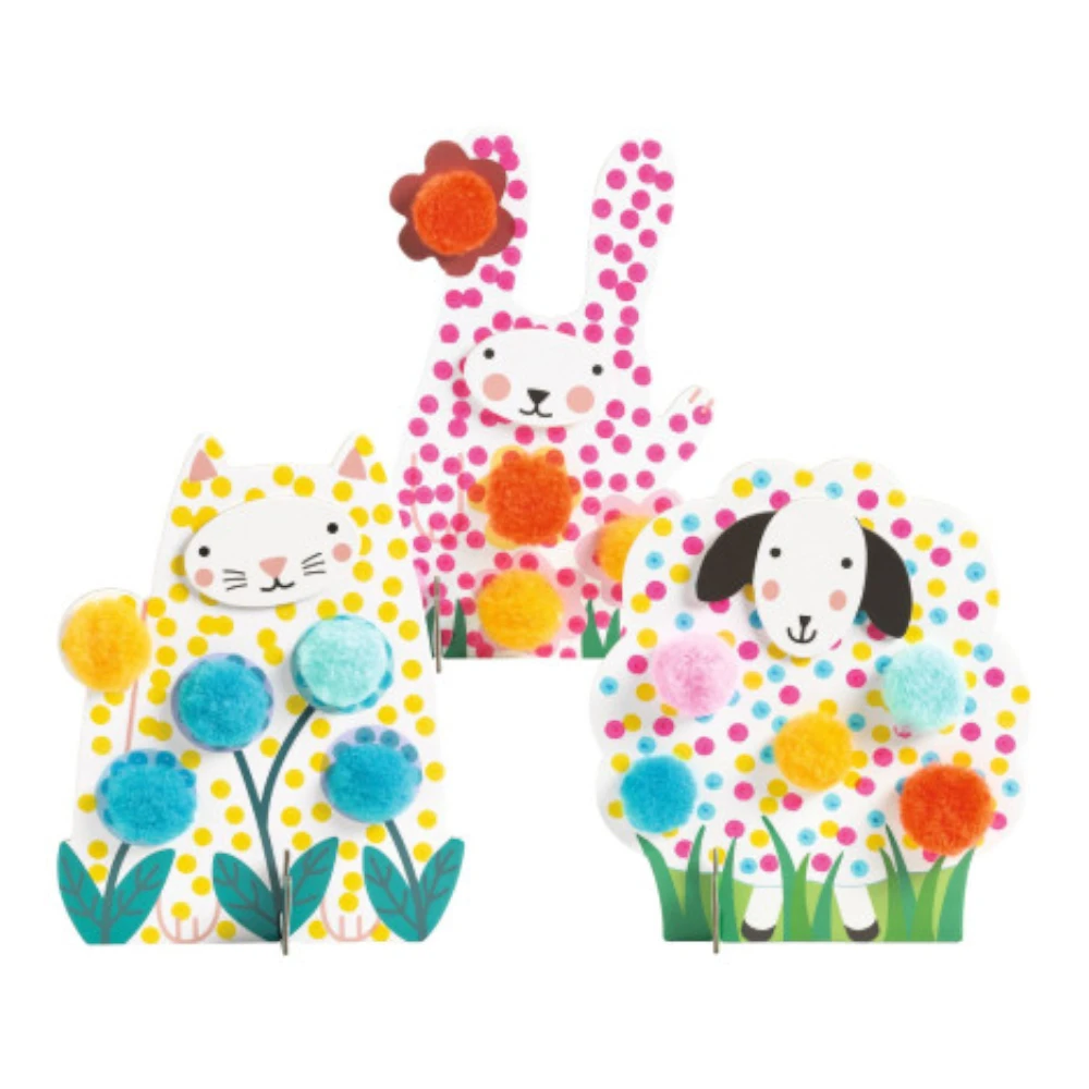 First Art Set 18M+: Dots and Pompoms In the Grass, Djeco