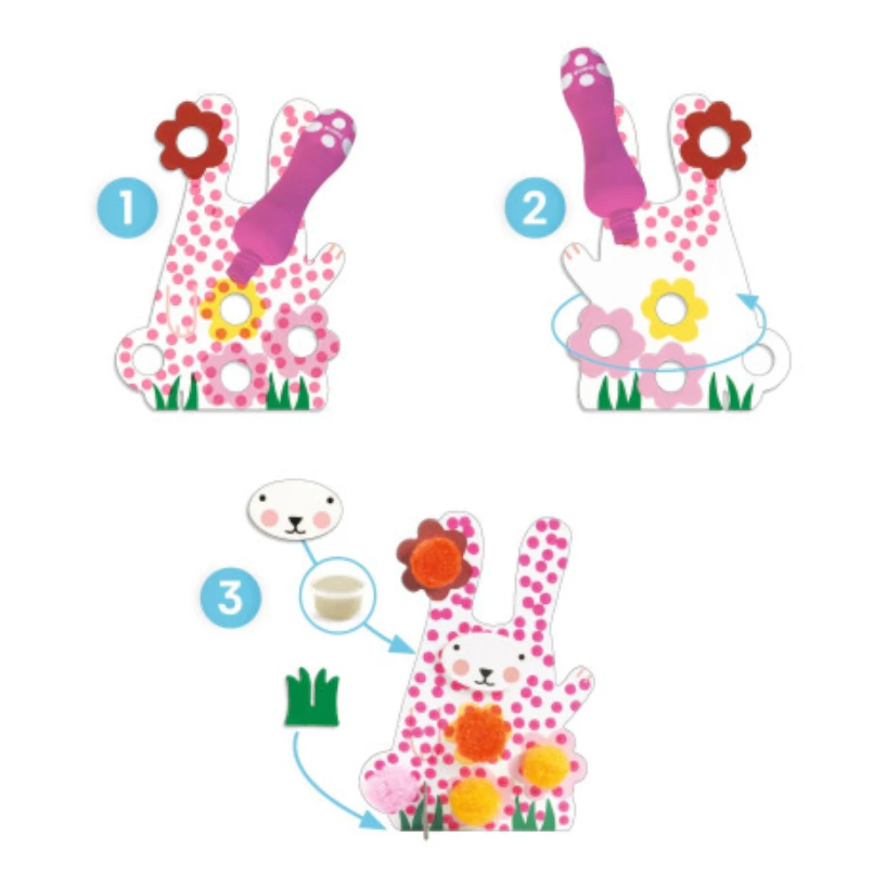 First Art Set 18M+: Dots and Pompoms In the Grass, Djeco