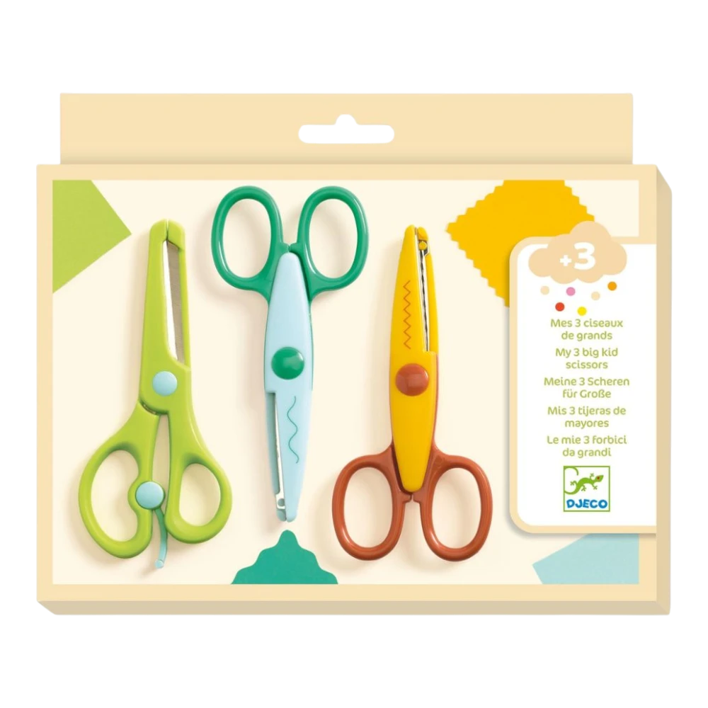 Kids Craft Scissors Set 3+: My 3 Big Scissors, Djeco