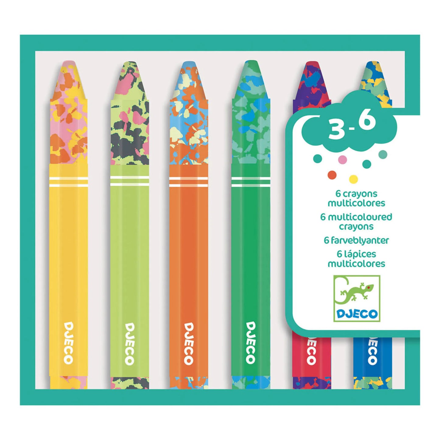 Flower Crayons, Wax Crayon Drawing Set 6 pcs, For Kids 3+