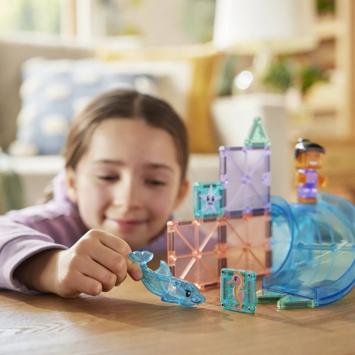 Magnetic Building Set 13-Piece: Dolphin Bay, Magna-Tiles