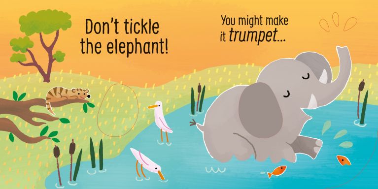Sensory book: Don't Tickle The Elephant!, Usborne