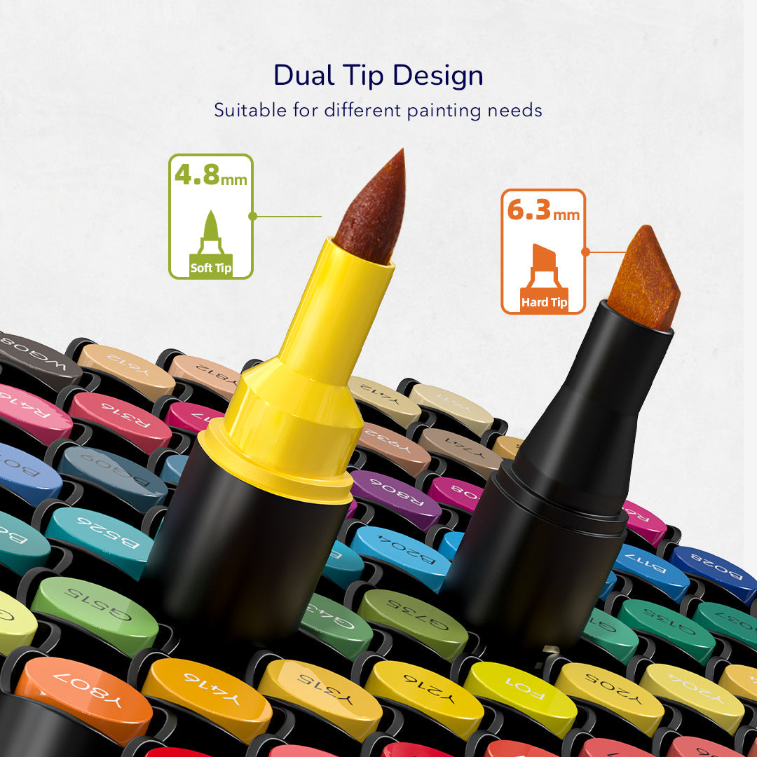 Dual Tip oily Marker 120 Colors with bag