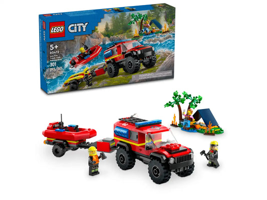 LEGO® City 4x4 Fire Truck with Rescue Boat 60412