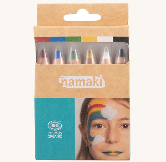 Rainbow Face Paint Pencils Set of 6, Namaki