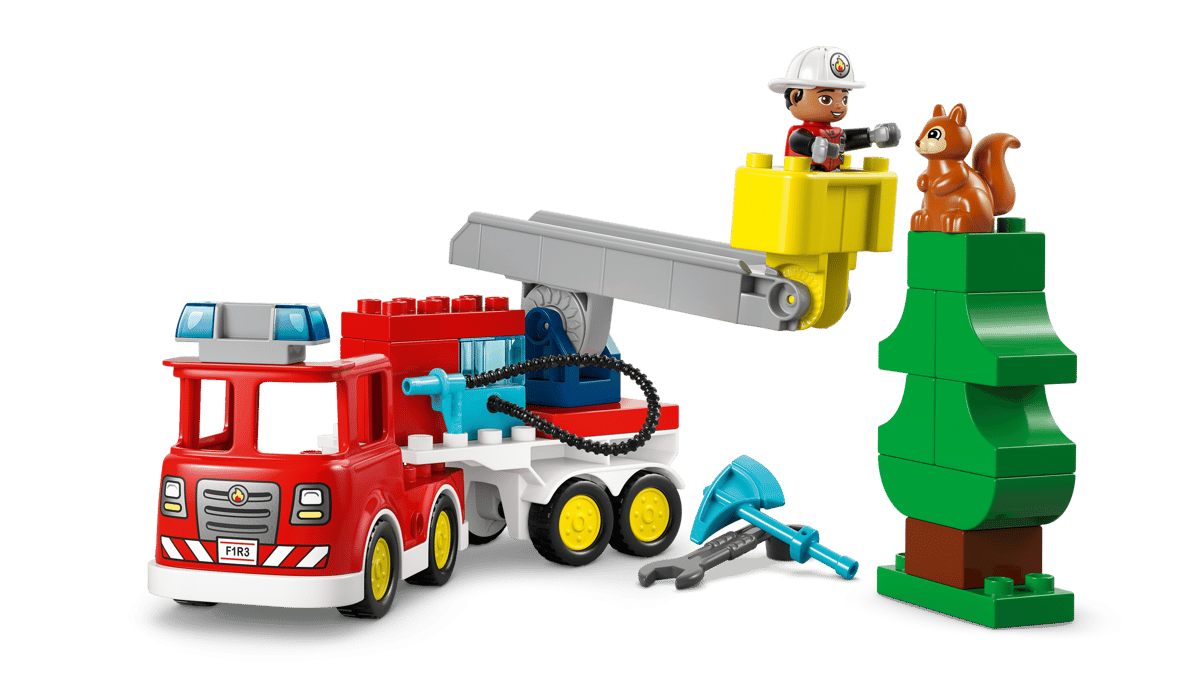 Fire Truck with Hose and Firefighter 10473, Lego DUPLO