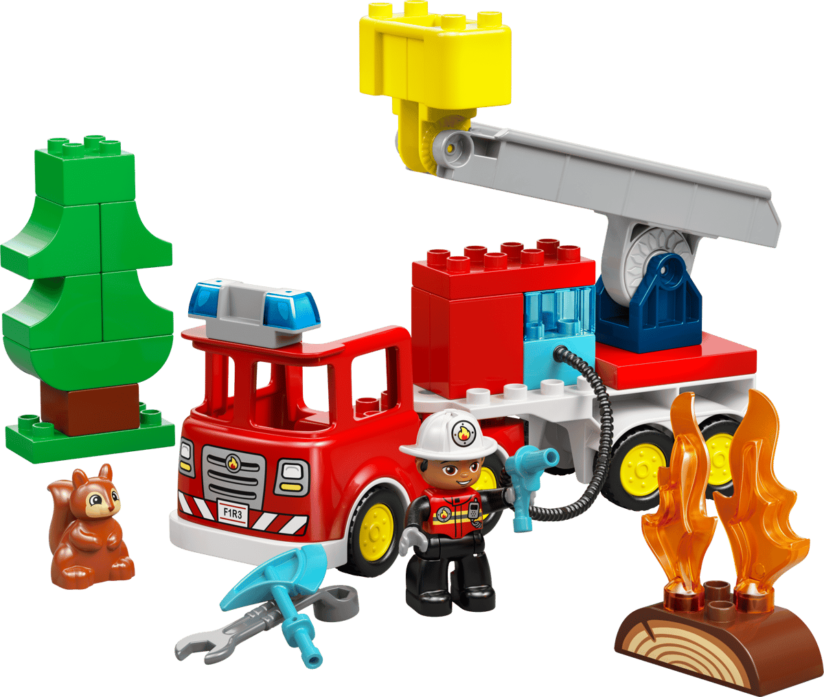 Fire Truck with Hose and Firefighter 10473, Lego DUPLO