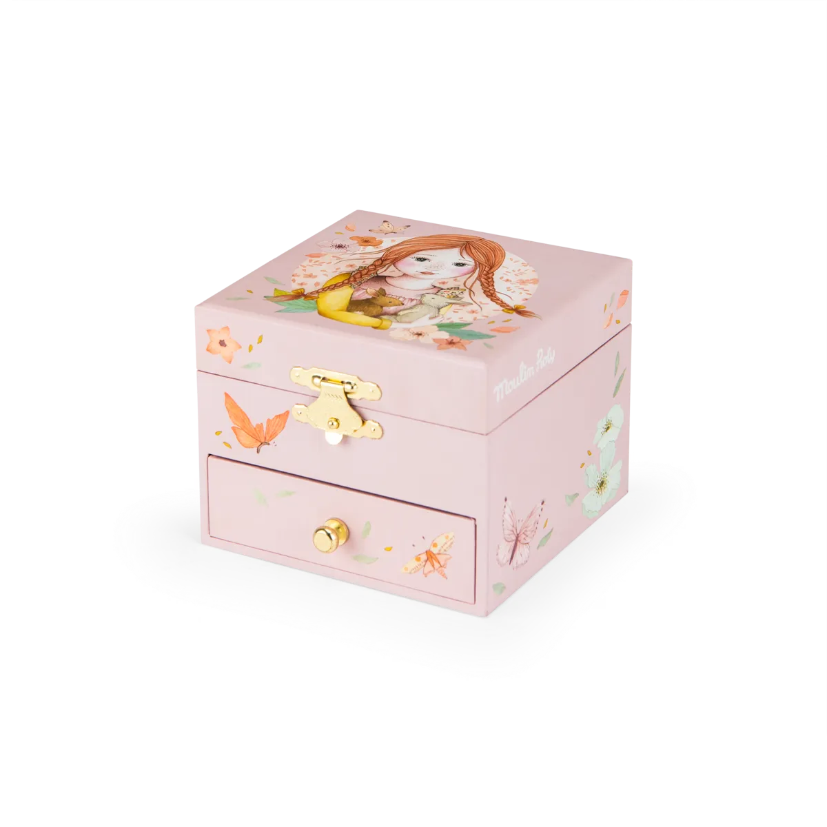Fleur the Rabbit Musical Jewellery Box for 3+: Les Rosalies, Moulin Roty