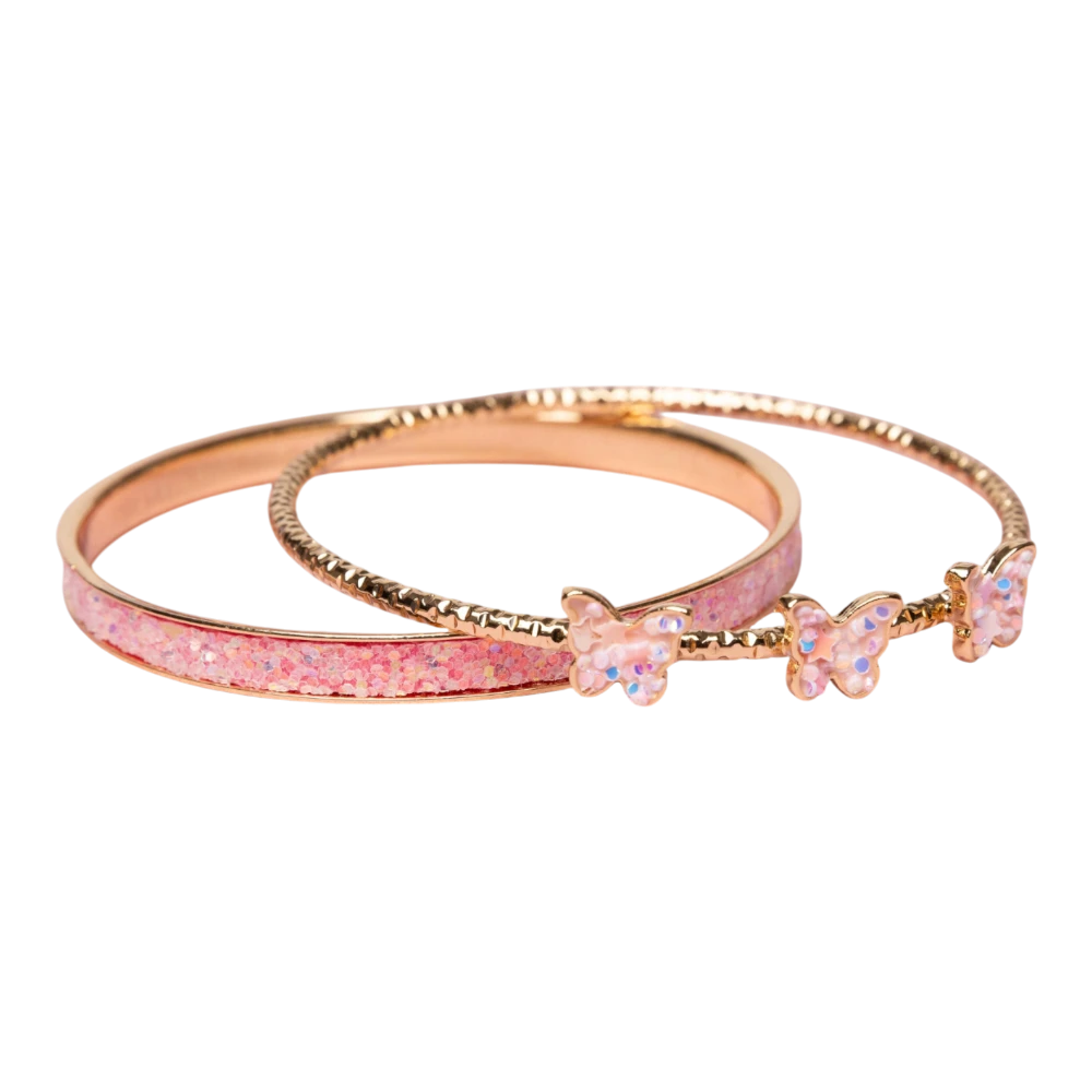Bracelet Set 2 pcs: Boutique Chic Butterfly Bangles, Great Pretenders