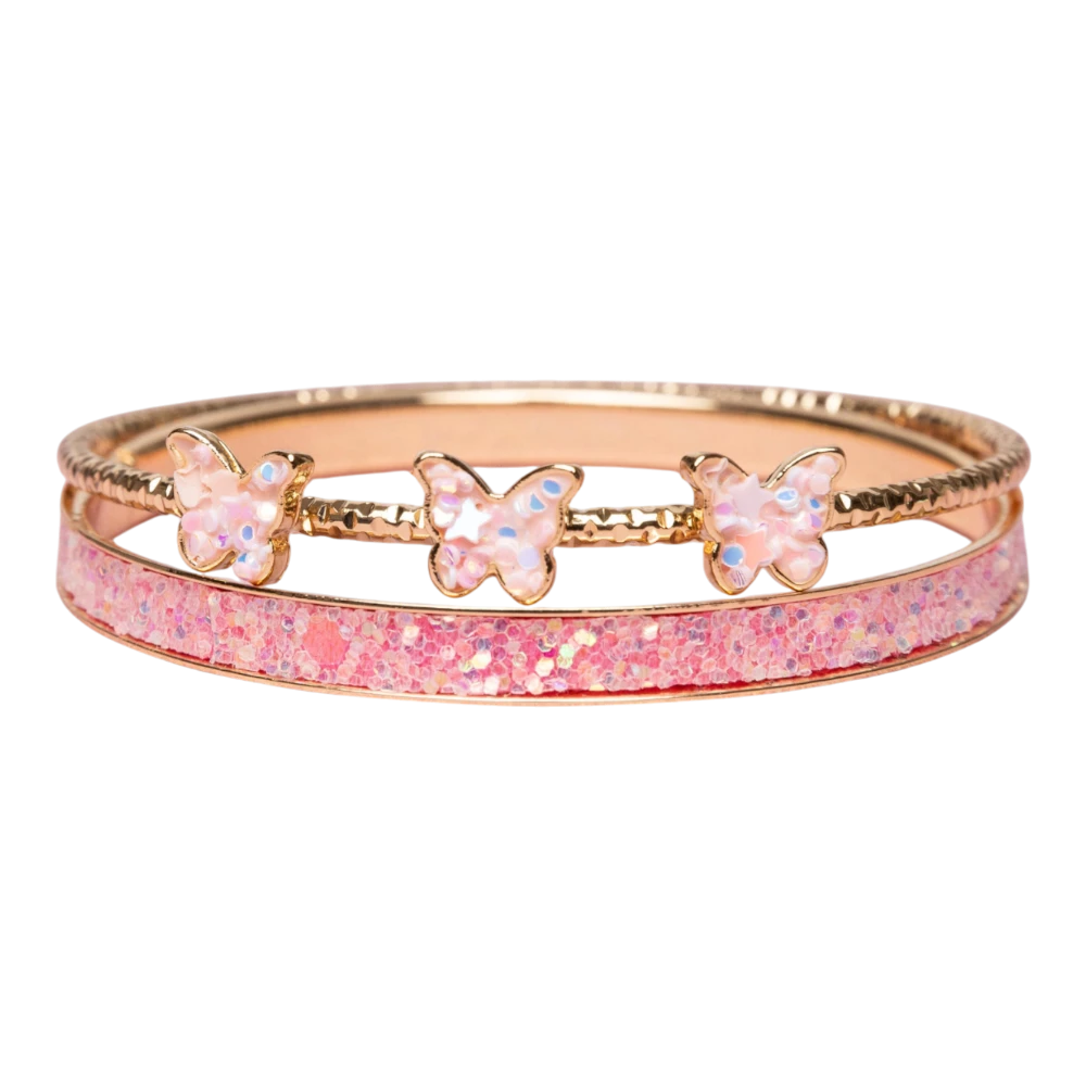 Bracelet Set 2 pcs: Boutique Chic Butterfly Bangles, Great Pretenders