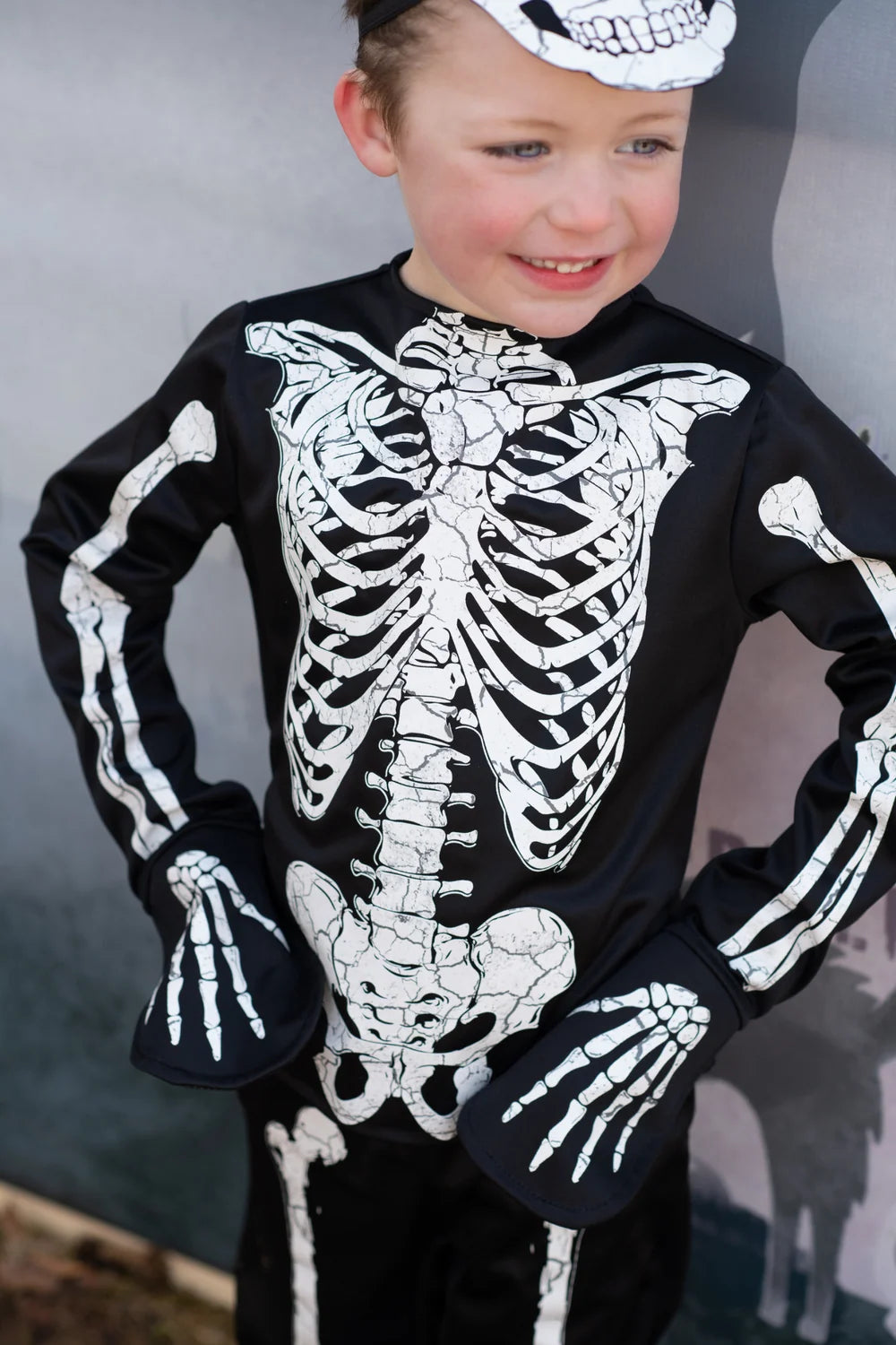 Glow In The Dark Skeleton Halloween Costume For Kids 5-6