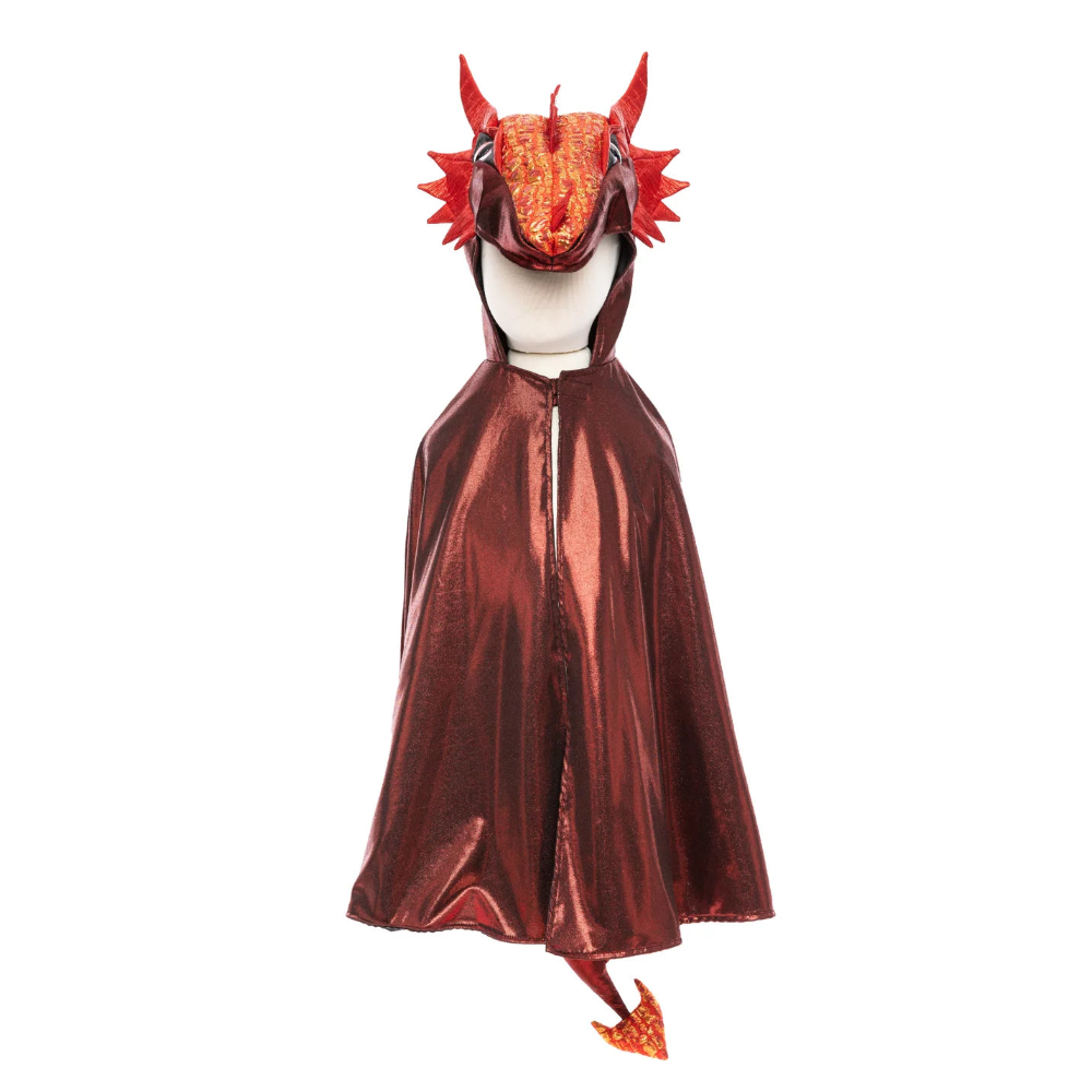 Ruby The Metallic Dragon Costume Cape, For Kids 5-6