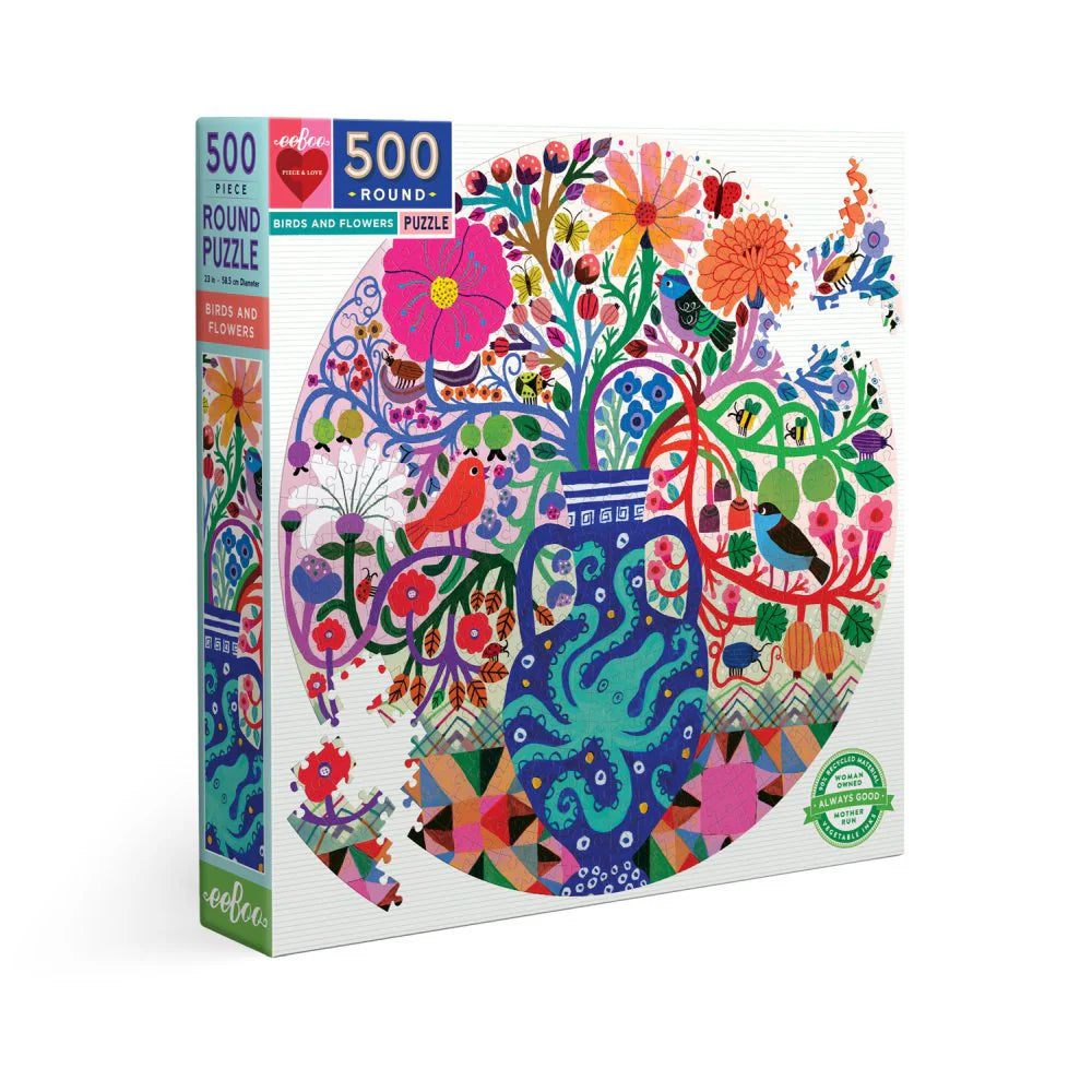 EEBOO PUZZLE 500 RD BIRDS & FLOWERS