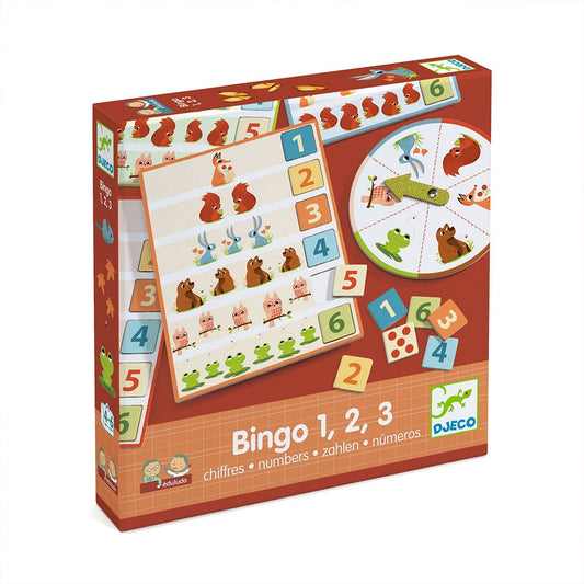 Djeco - Eduludo Bingo 1, 2, 3 numbers,  Educational game