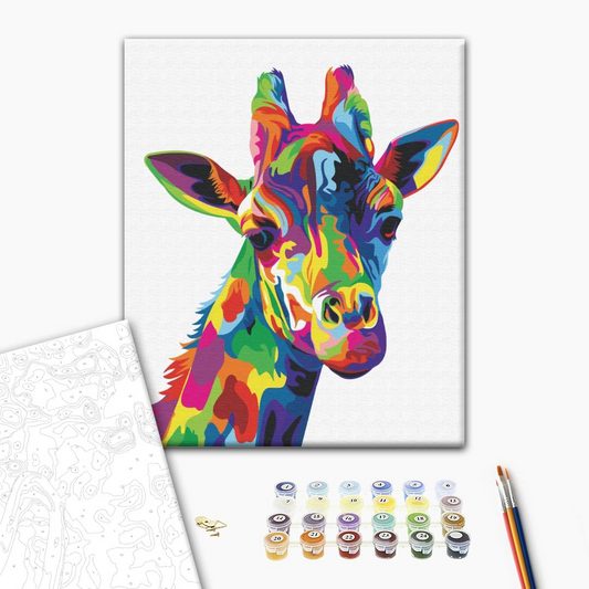 Rainbow Giraffe Paint By Numbers, Brushme