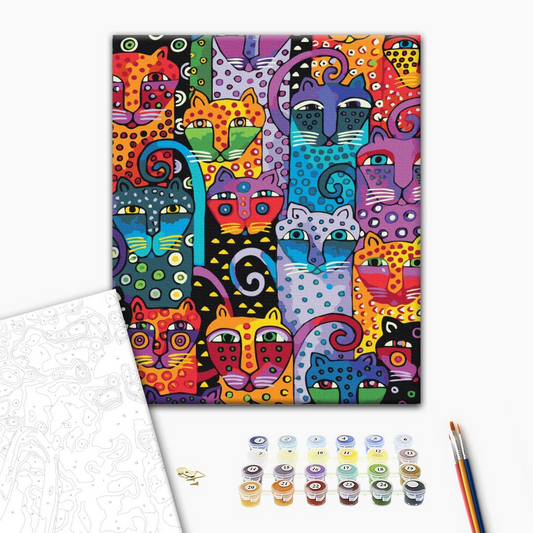 Colored Cats Paint by Numbers, Brushme