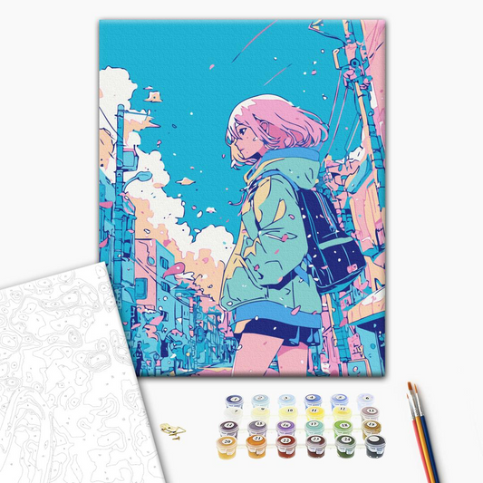 Girl From The Comic Book Paint by Numbers, Brushme