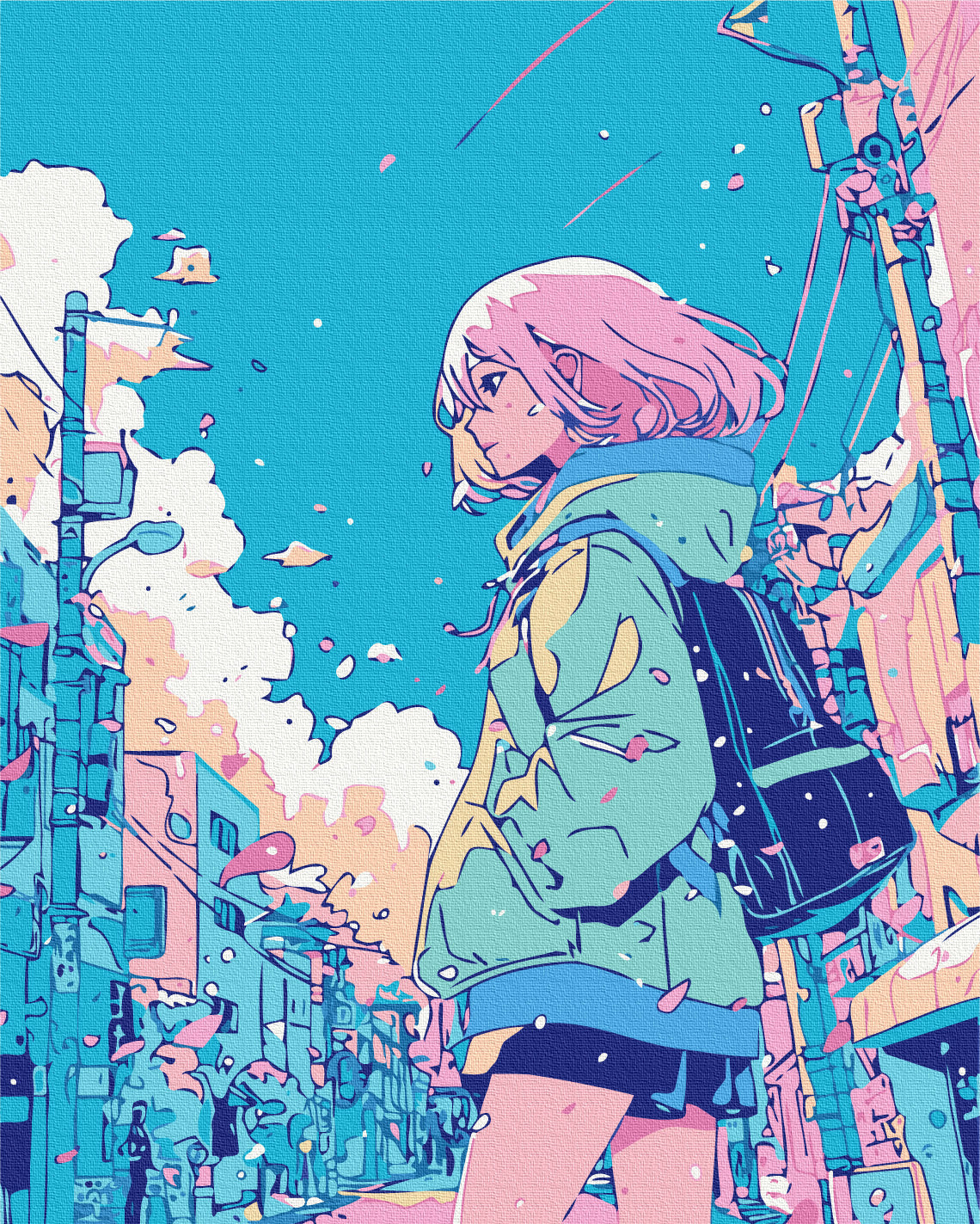 Girl From The Comic Book Paint by Numbers, Brushme