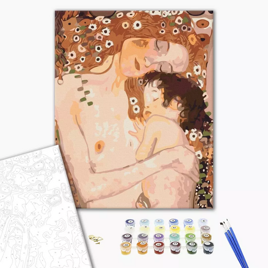 Mom and Baby by Gustav Klimt Paint by Numbers, Brushme