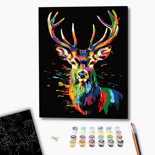 Colorful Deer Paint by Numbers, Brushme