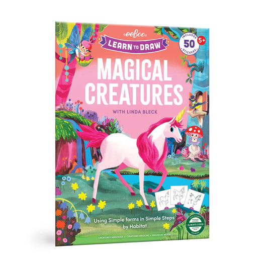 EEBOO LEARN TO DRAW MAGICAL CREATURES WITH STICKERS