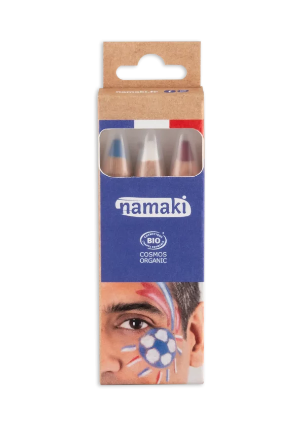 Namaki Blue-White-Red Face Paint Pencils Set of 3