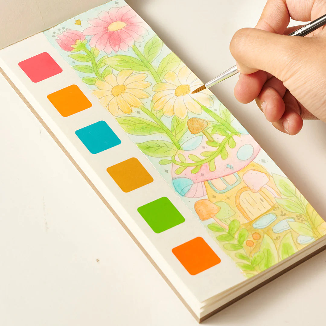Watercolour Painting - The Flower and The Butterfly, Mideer