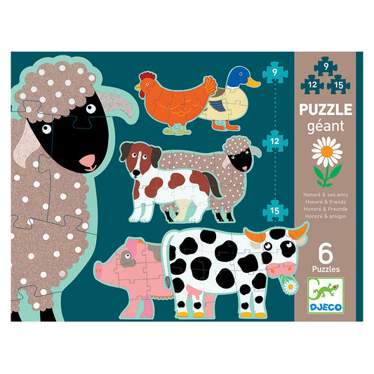Djeco Progressive puzzles Honore & friends