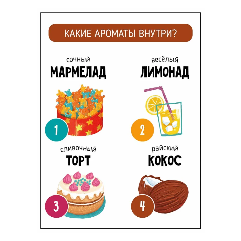 Scented Sensory Book for Kids 3+: Tasty Birthday (RU), Schastye Vnutri