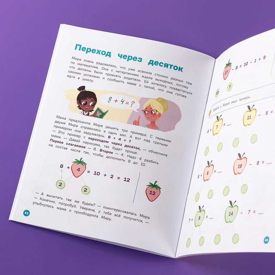 Educational Book for Kids 7+: Mira And Gosha Learn To Count Together (RU), Alpina.Deti