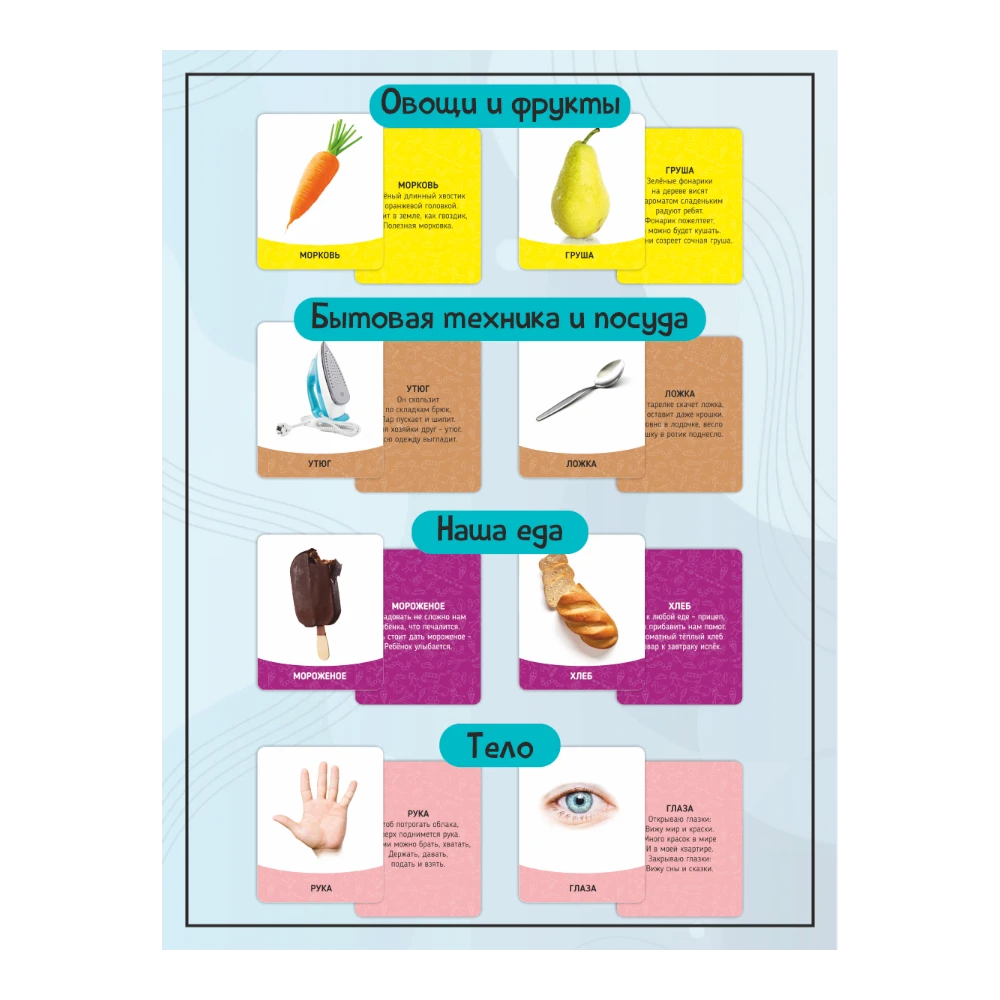 Educational Flashcards for Toddlers 1+: Doman Method First Words (RU), Schastye Vnutri