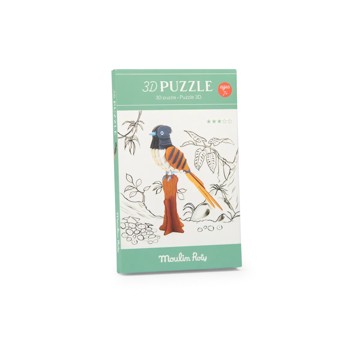 Indian Paradise Flycatcher 3D Puzzle for 3+: Tout Autour du Monde, Moulin Roty