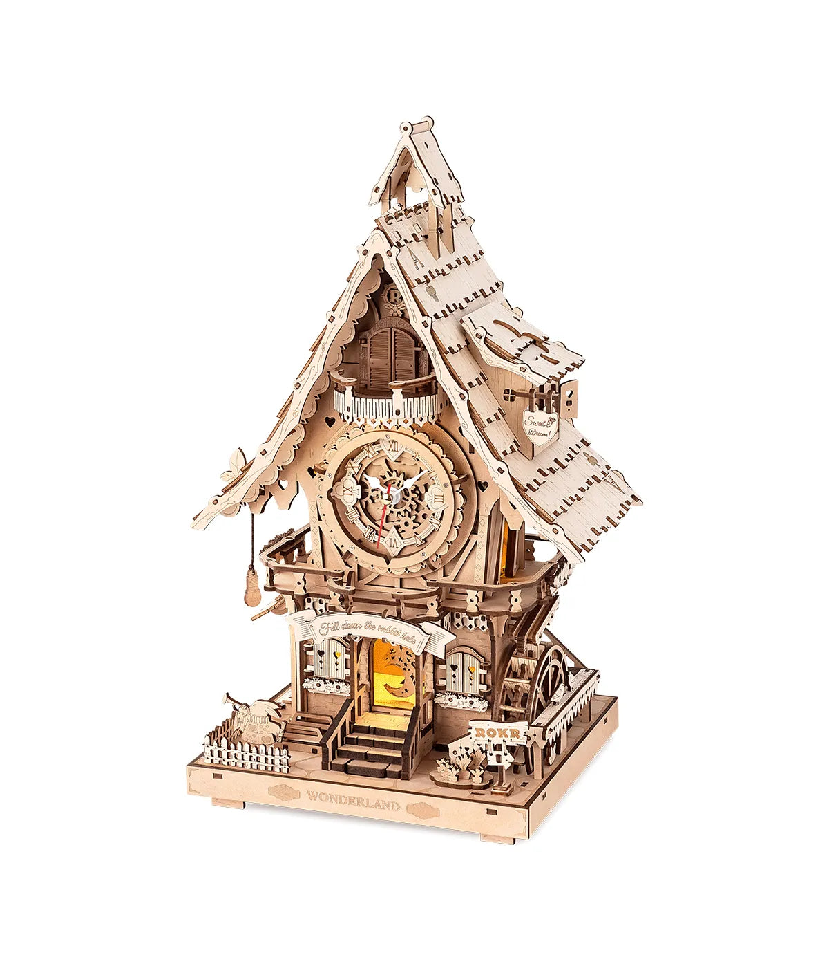 Mechanical 3D Wooden Puzzle: Cuckoo Clock (wood colour), ROKR