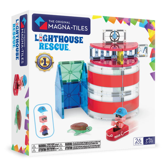 Magnetic Building Set 26-Piece: Lighthouse Rescue, Magna-Tiles