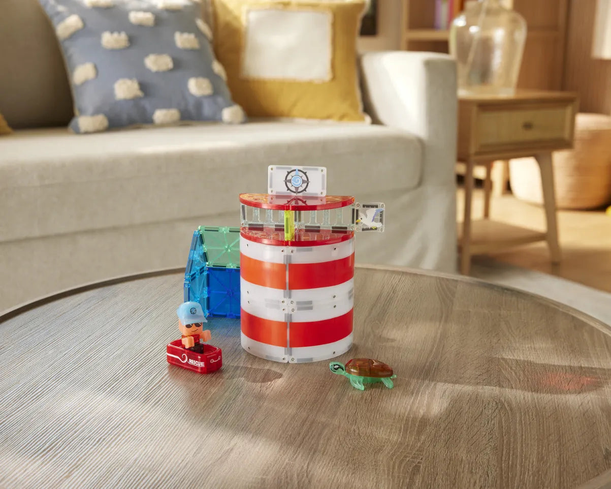 Magnetic Building Set 26-Piece: Lighthouse Rescue, Magna-Tiles