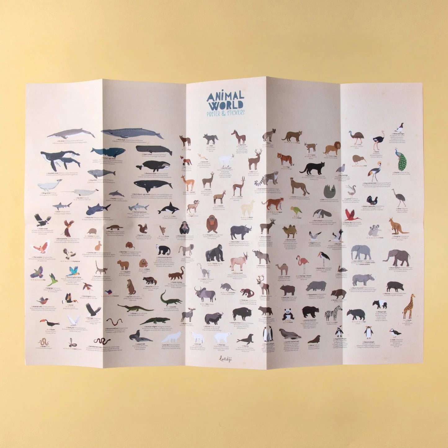 Poster and stickers: Animal world, LONDJI