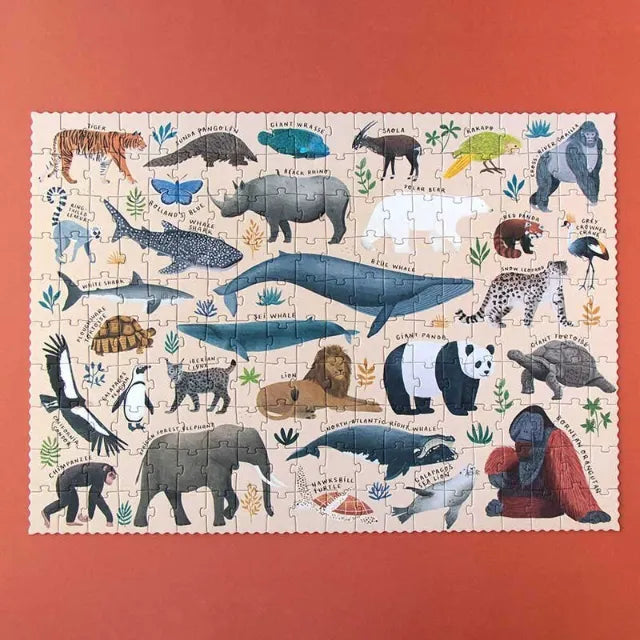 Life-Threatened Animals in the World: 200 Pieces, Puzzle
